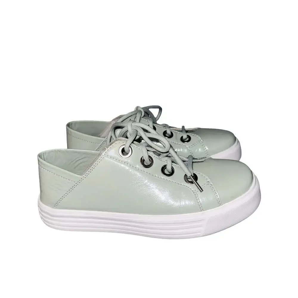 Earth Rosewood Cedarwood Seafoam Leather Sneakers Size 7.5M